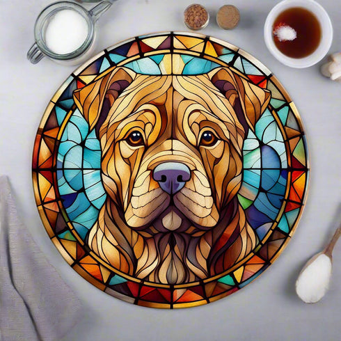 Shar Pei Glass Suncatcher Worktop Saver